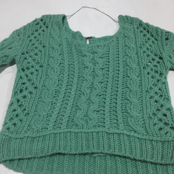 FP Mint Green Fluff Knit Pullover Sweater - Picture 4 of 8